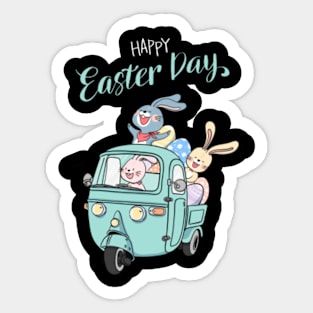 Happy Easter Bunny Rabbit Funny Easter Egg for Women & Girls Sticker